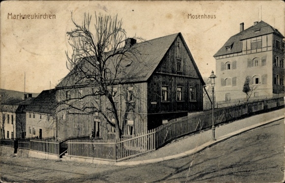 Postcard Markneukirchen in Vogtland Saxony, view of the Mosenhaus