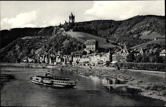 PC Cochem on the Moselle, Reichsburg, place, saloon steamer