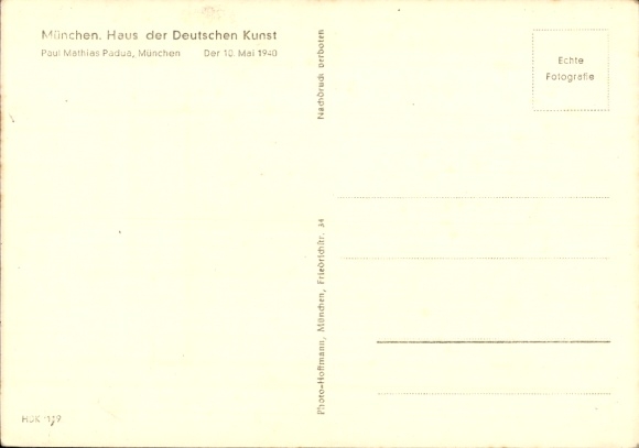 Artist Postcard Padua, Paul Mathias, May 10, 1940, HDK 119, Wehrmacht