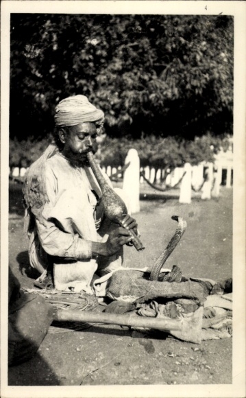 Postcard India ?, snake charmer