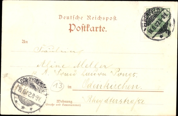 Postcard Elberfeld Wuppertal, Döppersberg station, high school