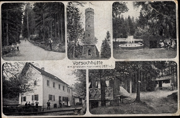 Postcard Schönwald in the district of Wunsiedel in the Fichtelgebirge Oberfranken, preliminary hut on the large Kornberg