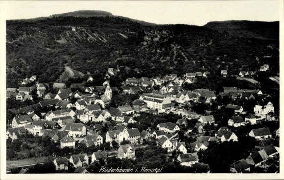 Ak Plüderhausen im Remstal Württemberg, Luftaufnahme