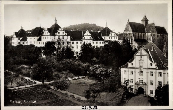 Postcard Salem in the Lake Constance district of Baden, castle