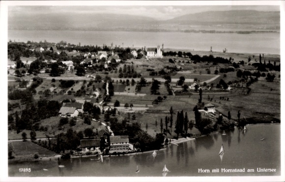 Postcard Horn Gaienhofen on Lake Constance, Hornstaad on Lake Untersee, Panorama