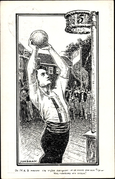 Artist Postcard Jordaan, NKB Nederlandsche Korfbal Bond, Korfbal
