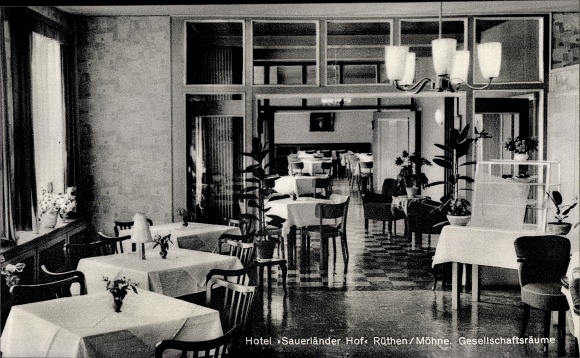 Postcard Rüthen in Westphalia, Hotel Sauerländer Hof, lounges