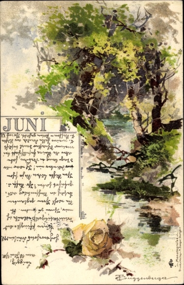 Artist Chromo-Litho Guggenberger, Thomas, Allegory, June