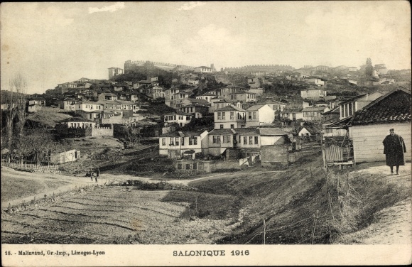 KP Saloniki Saloniki Grecja, widok na miasto 1916