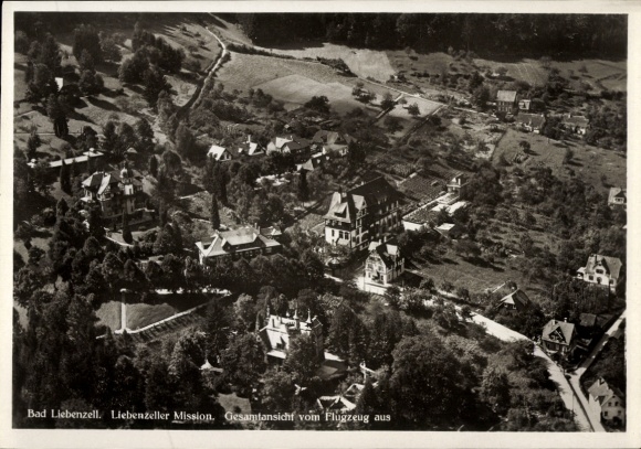 Postcard Bad Liebenzell in the Black Forest, aerial photograph