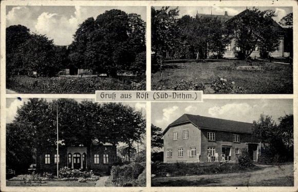 Ansichtkaart Tensbüttel-Röst Zuid-Dithmarschen, lokale uitzichten