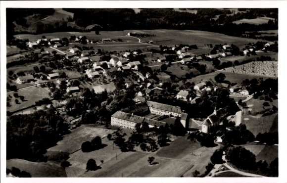 Postcard Wessobrunn in Upper Bavaria, aerial photograph