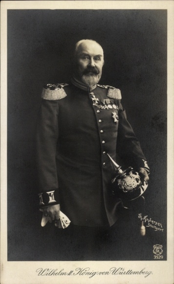 Ak Wilhelm II, König von Württemberg, Portrait in Uniform
