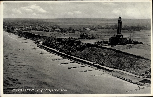 PC Niechorze Seebad Horst Pommern, aerial photo, lighthouse