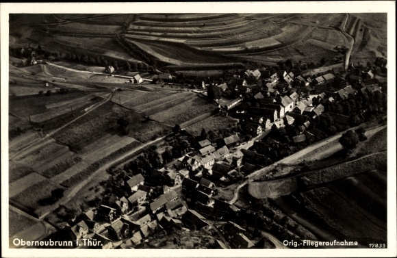 PC Oberneubrunn Schleusegrund in Thuringia, view of the place, aerial photo