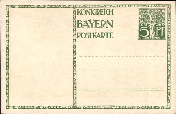 Postwaardestuk postkaart kunstenaar Diez, M., prins-regent Luitpold van Beieren, 1821 tot 1911, koets