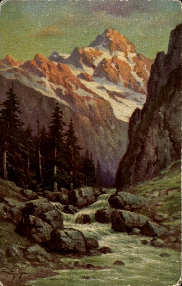 Artist Postcard Hoy, W., Glacier Stream