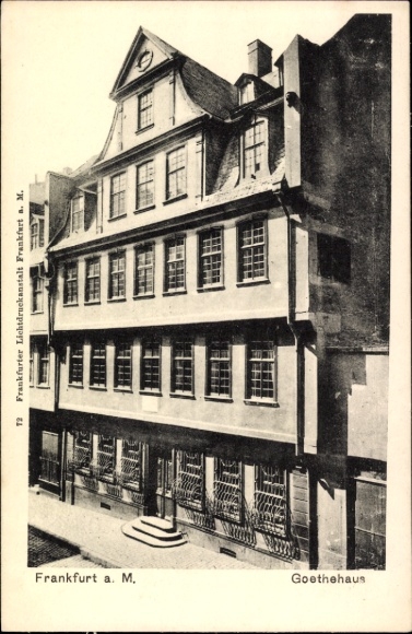 Postcard Frankfurt am Main, Goethe House, Frankfurt Collotype Printing Institute
