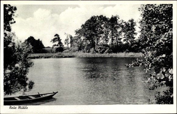 Postcard Büchen in the Duchy of Lauenburg?, New mill, water game