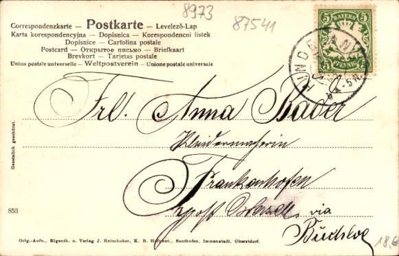 Postcard Bad Hindelang in the Oberallgäu, Haus Zillibiller, Hirsch
