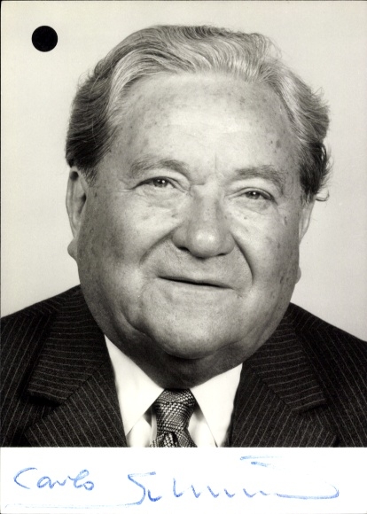 PC politician Carlo Schmid, SPD, portrait, autograph