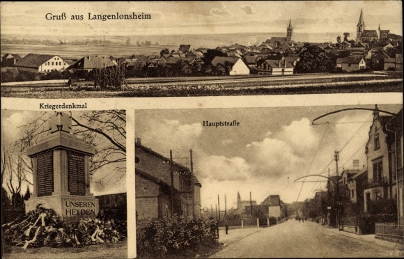 PC Langenlonsheim an der Nahe Pfalz, war memorial, main street