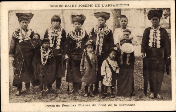 Ak Myanmar Burma, Arten von Shane-Frauen aus Nordburma