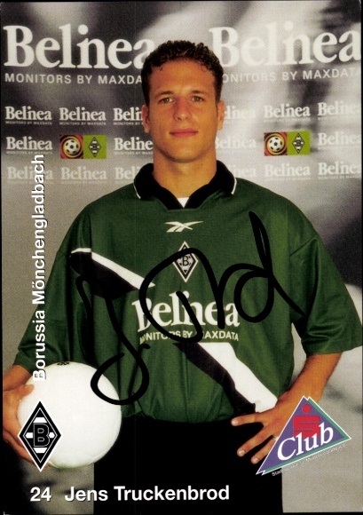 Autograph card footballer Jens Truckenbrod, Borussia Mönchengladbach, autograph