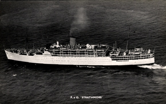 Ansichtkaart Stoomboot Strathmore, stoomschip, P&O