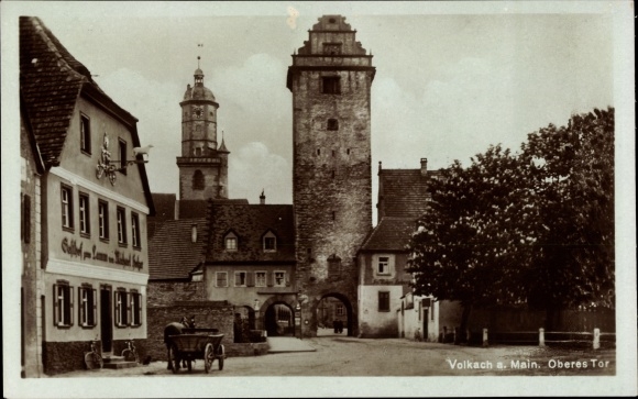 Postcard Volkach am Main Lower Franconia, Upper Gate, Gasthof zum Lamm