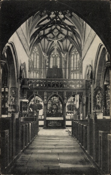 Postcard Kiedrich in the Rheingau Taunus, St. Valentine's Church