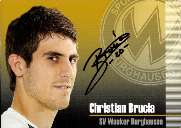 Autogrammkarte Fußballer Christian Brucia, SV Wacker Burghausen, Autogramm