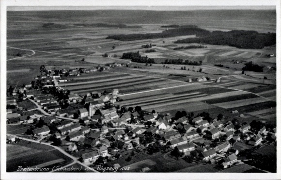 Postcard Breitenbrunn Swabia Unterallgäu, aerial photograph