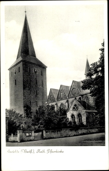 Postcard Anröchte in Westphalia, Catholic parish church