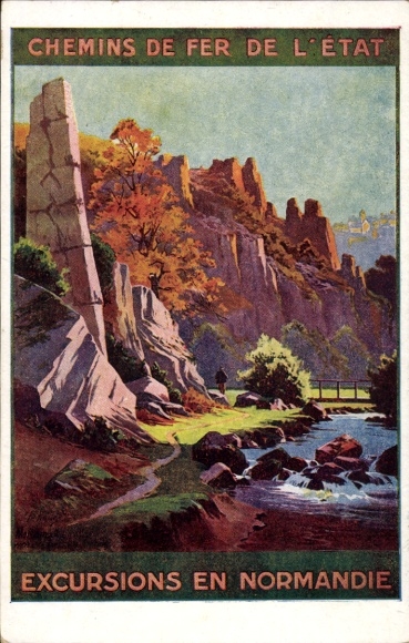 Kunstenaarskaart Calvados, Chemins de fer de l'Etat, Excursions en Normandie