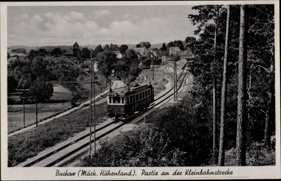 Ak Buckow in der Märkischen Schweiz, Kleinbahnstrecke