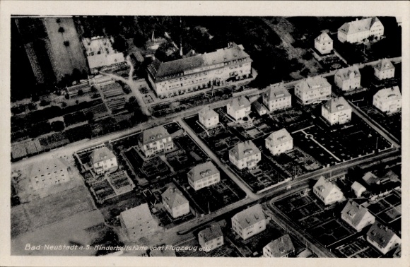 Postcard Bad Neustadt an der Saale Lower Franconia, aerial photograph, children's sanatorium