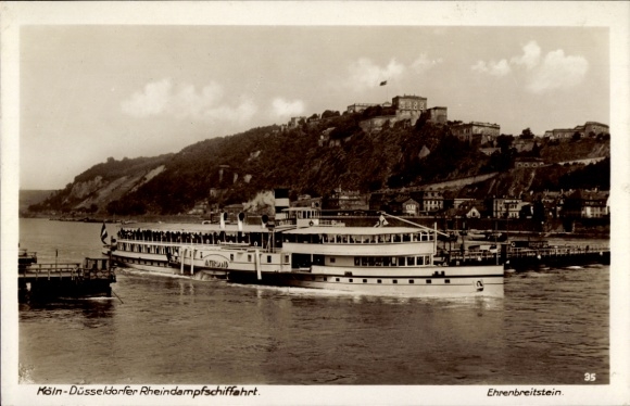 Ak Ehrenbreitstein Koblenz, Salondampfer Vaterland, Köln Düsseldorfer Rheindampfschifffahrt