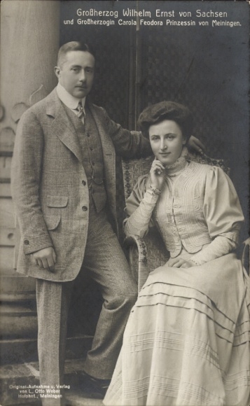 PC Grand Duke Wilhelm Ernst of Saxony and Grand Duchess Carola Feodora Princess of Meiningen