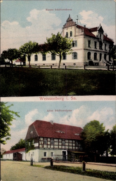 Ak Weißenberg in Sachsen, Altes und neues Schützenhaus