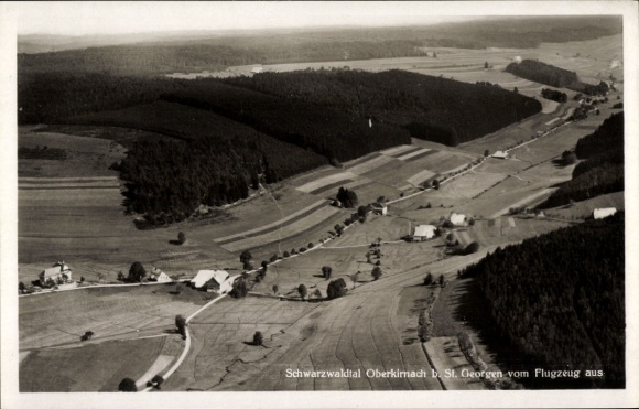 Ak Oberkirnach St. Georgen im Schwarzwald, Fliegeraufnahme