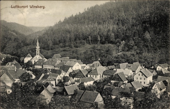 Postcard Wirsberg in the Fichtelgebirge, partial view