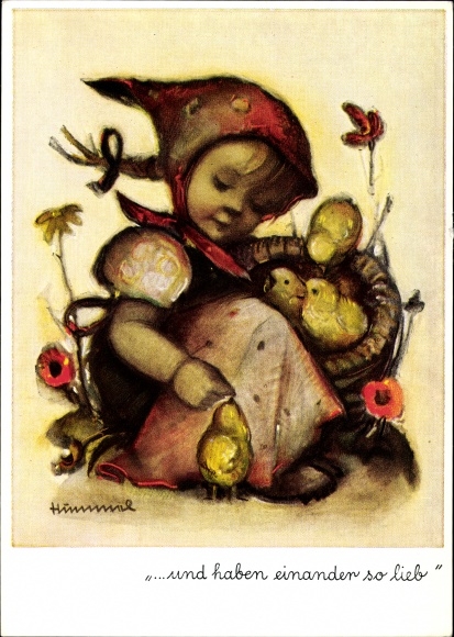 Kunstenaarskaart Hummel, Berta, En hou zo veel van elkaar, kuikens, nr. 4951