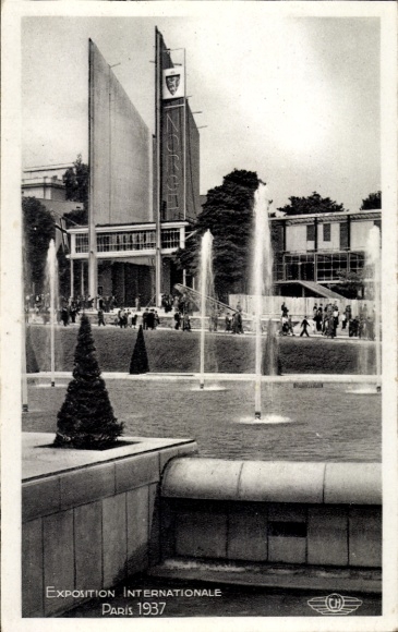 Postcard Paris, Exposition Internationale 1937, Pavilion of Norway