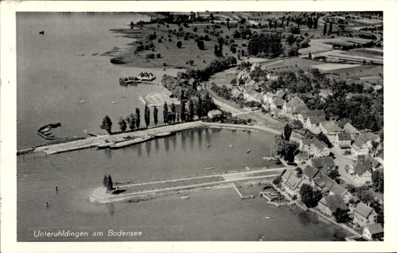 Postcard Unteruhldingen Uhldingen Mühlhofen am Bodensee, aerial photograph