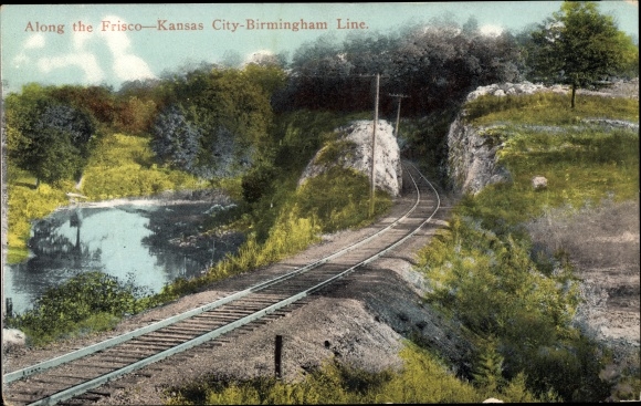 Ak Texas USA, langs de lijn Frisco-Kansas City-Birmingham
