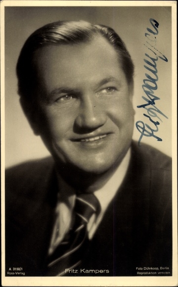 Postcard actor Fritz Kampers, Ross 3150/1, autograph