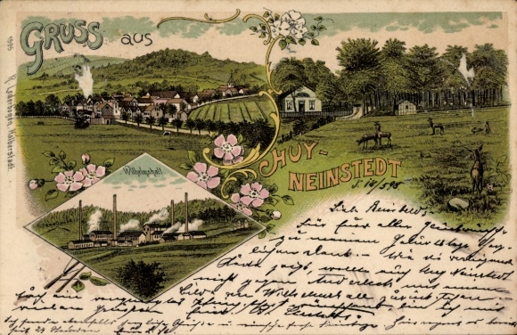 Chromo-Litho Huy-Neinstedt Huy am Harz, general view, Wilhelmshall