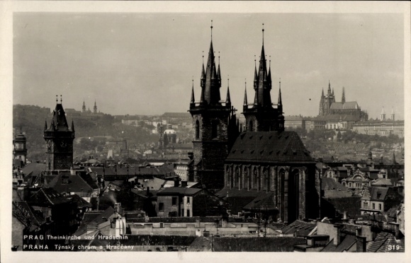 Ak Hradčany Hradschin Praha Prag Tschechien, Theinkirche, Hradsenin, Týnský chrám, Hradčany