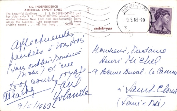 Ak stoomschip SS Independence, American Export Lines
